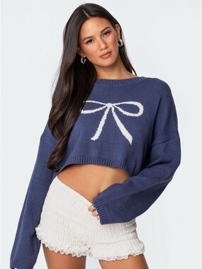 Edikted‎ Knit Bow Cropped Sweater